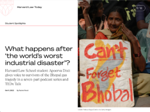 Apoorva Dixit Harvard Law School - Bhopal Gas Tragedy